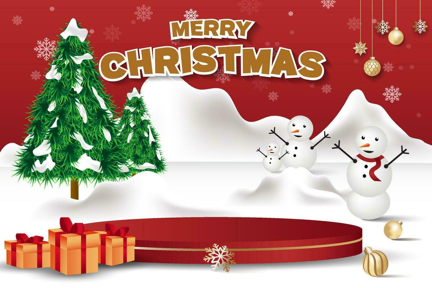 Natal celebração tema venda bandeira com neve estação ilustração vetor