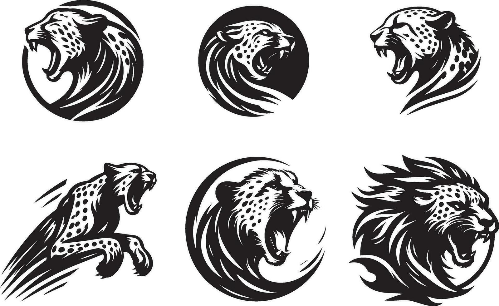 rugindo guepardo logotipo conceito vetor