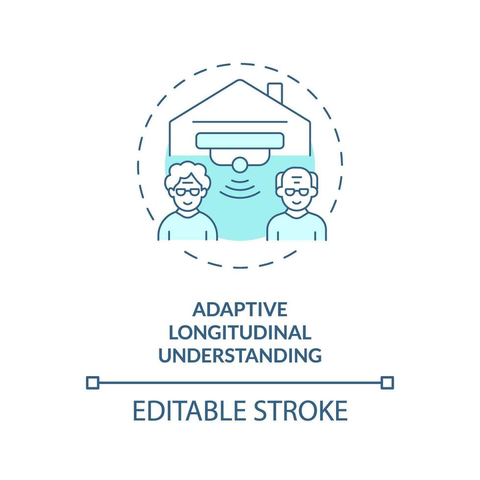 2d editável fino linha ícone adaptável longitudinal compreensão conceito, isolado vetor, azul ilustração representando arena. vetor