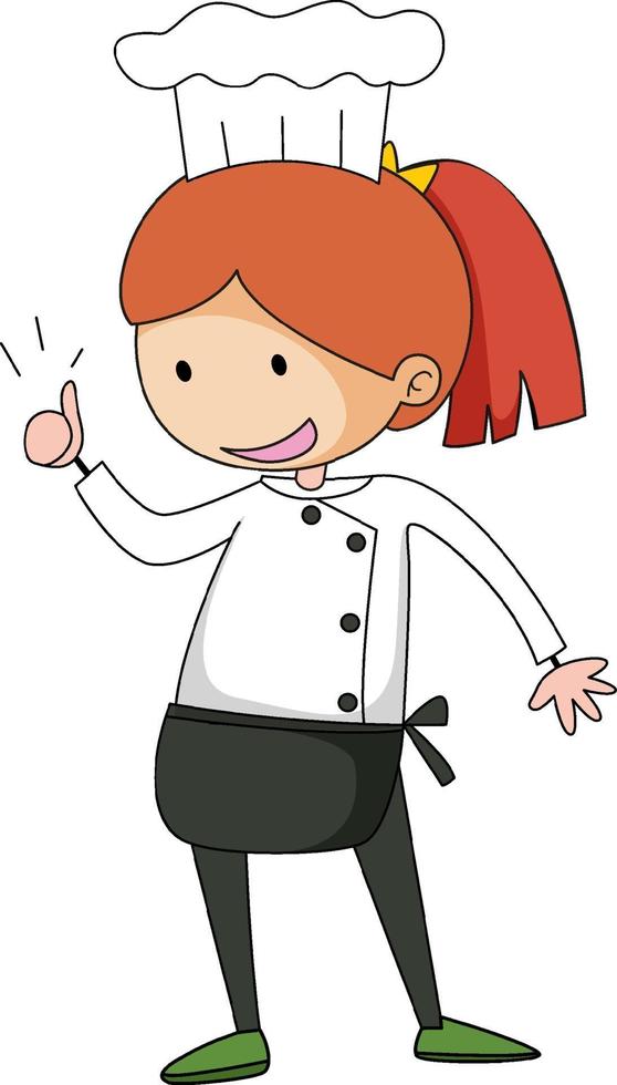 pequeno chef personagem de desenho animado isolado vetor