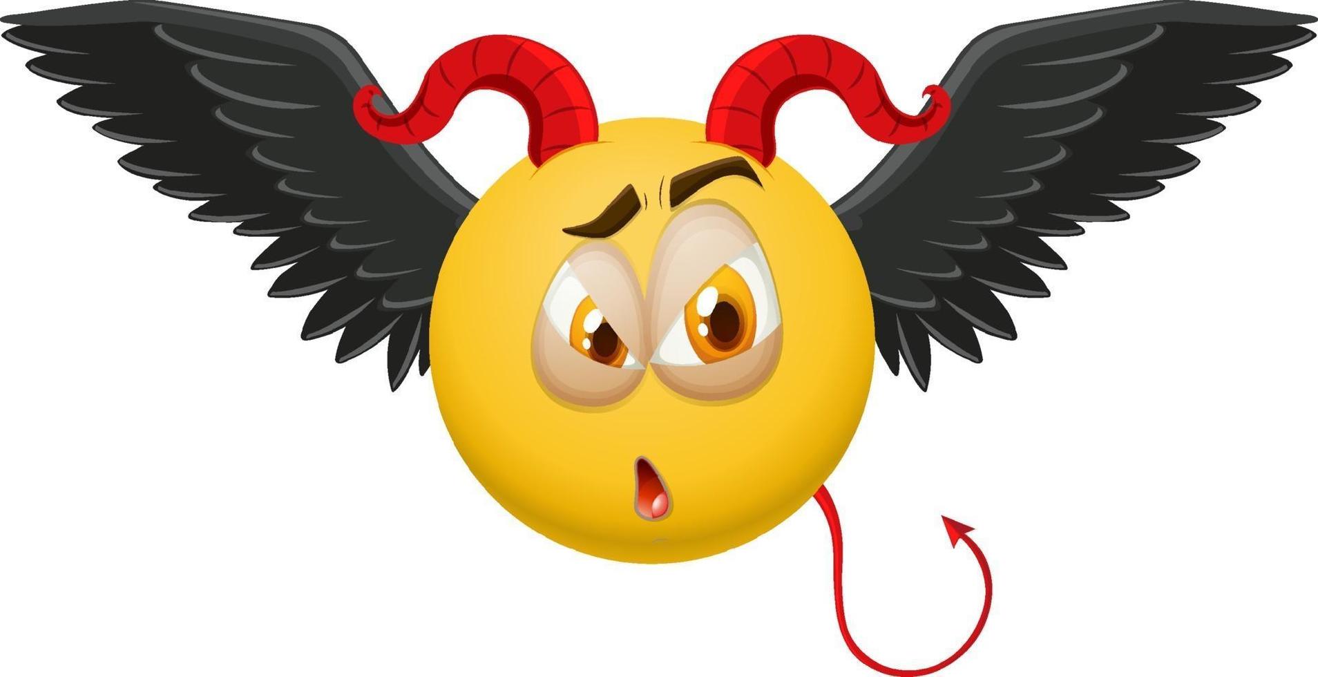 emoticon de diabo com expressão facial vetor