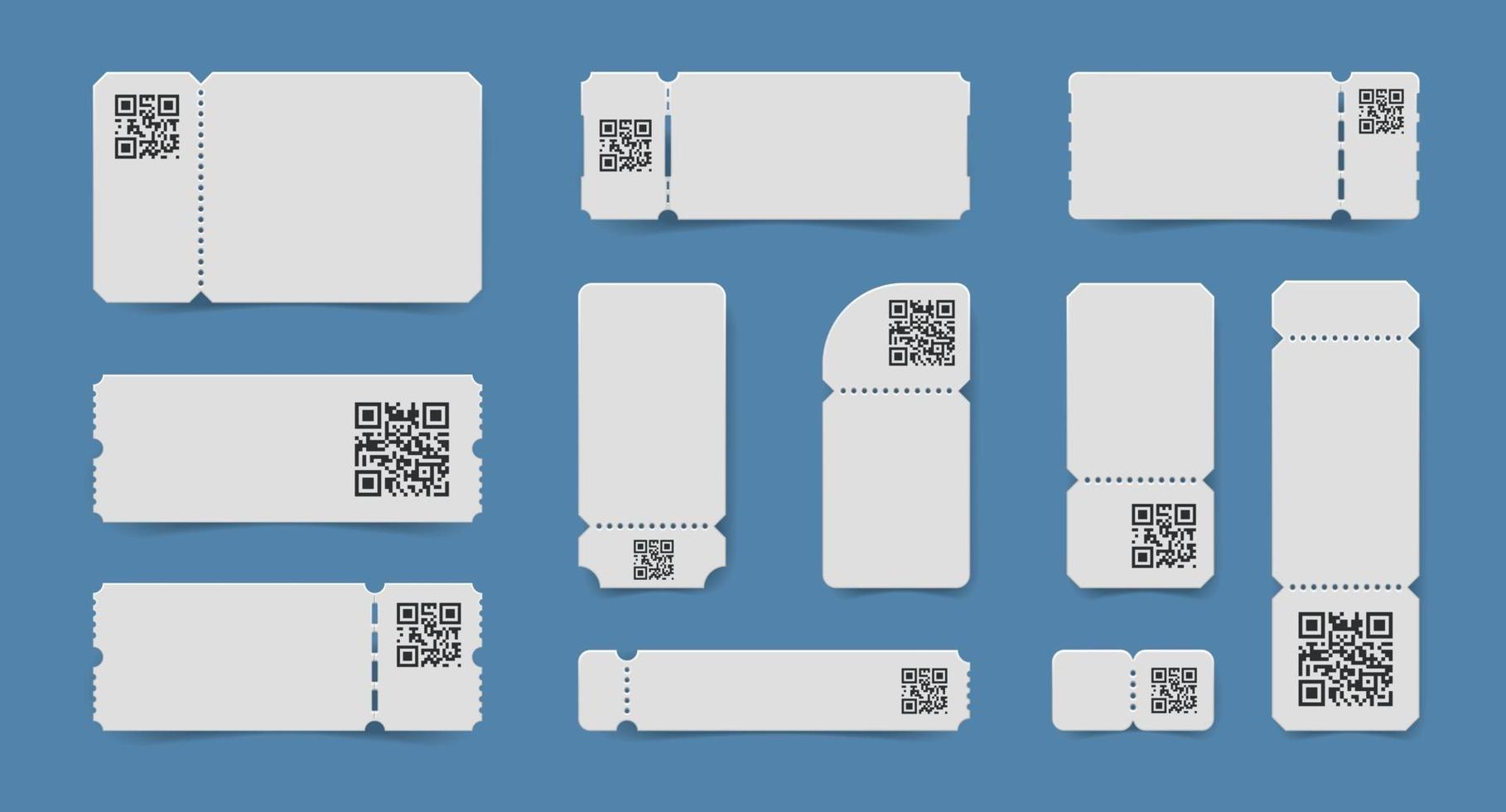 conjunto de tíquetes de código qr vetor