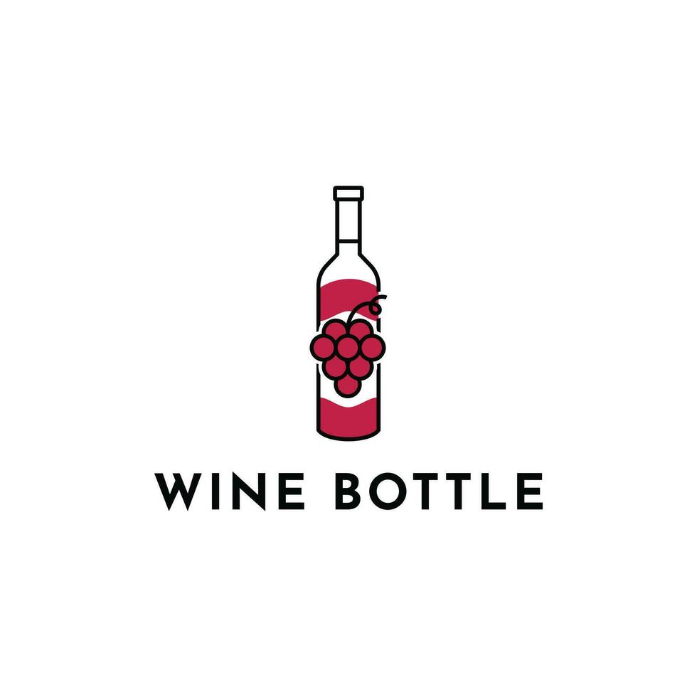 garrafa e vinho logotipo Projeto Ideias vetor