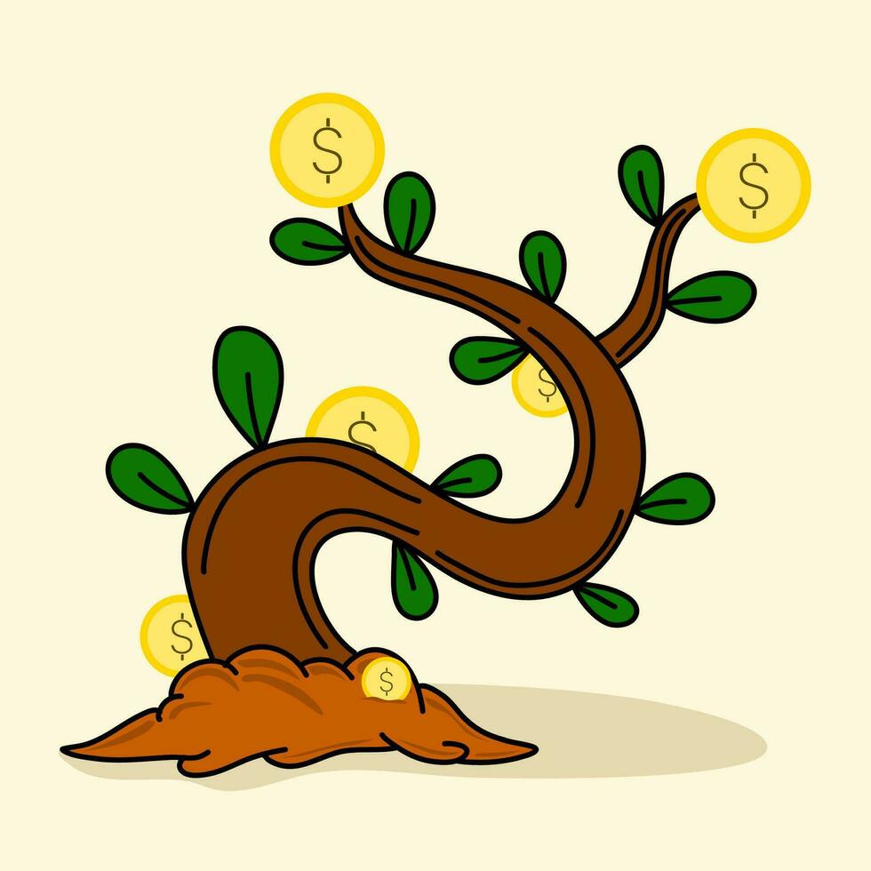 financeiro investimento banco depósito lucro finança gerir dinheiro dentro desenho animado estilo para gráfico desenhador vetor ilustração