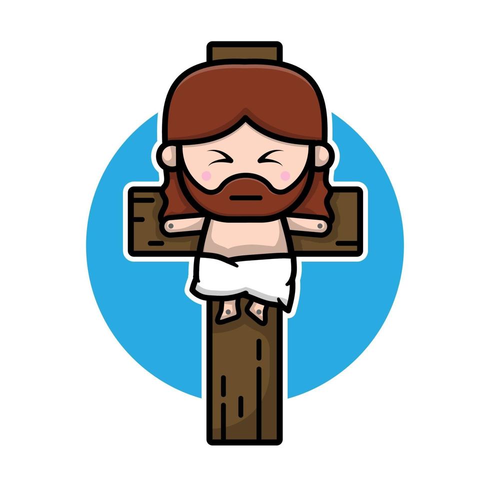 personagem de desenho animado jesus cristo fofo vetor