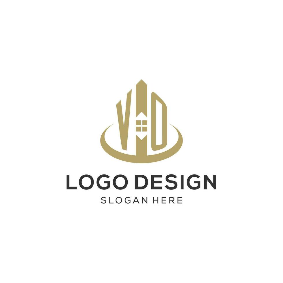 inicial vo logotipo com criativo casa ícone, moderno e profissional real Estado logotipo Projeto vetor