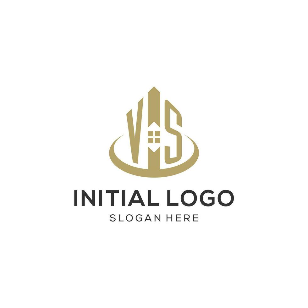 inicial vs logotipo com criativo casa ícone, moderno e profissional real Estado logotipo Projeto vetor