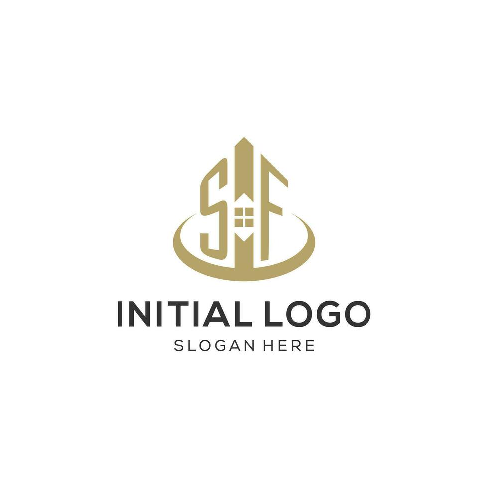 inicial sf logotipo com criativo casa ícone, moderno e profissional real Estado logotipo Projeto vetor