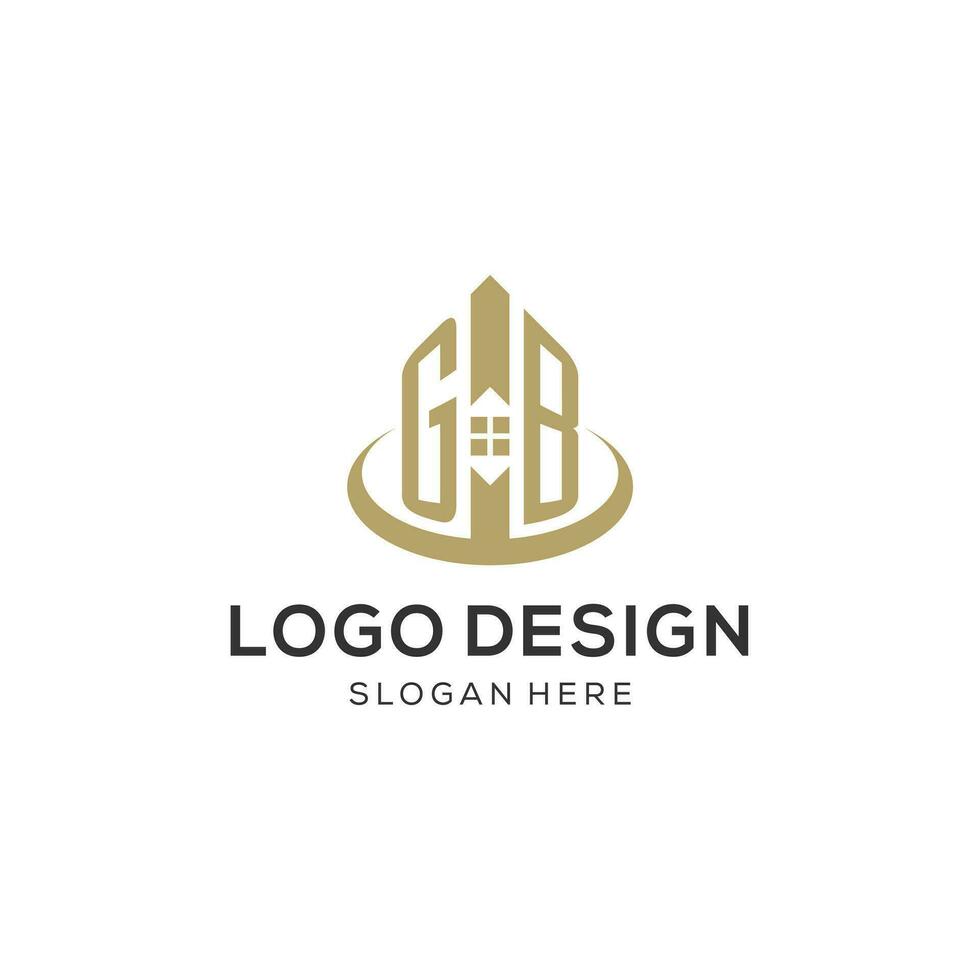 inicial gb logotipo com criativo casa ícone, moderno e profissional real Estado logotipo Projeto vetor