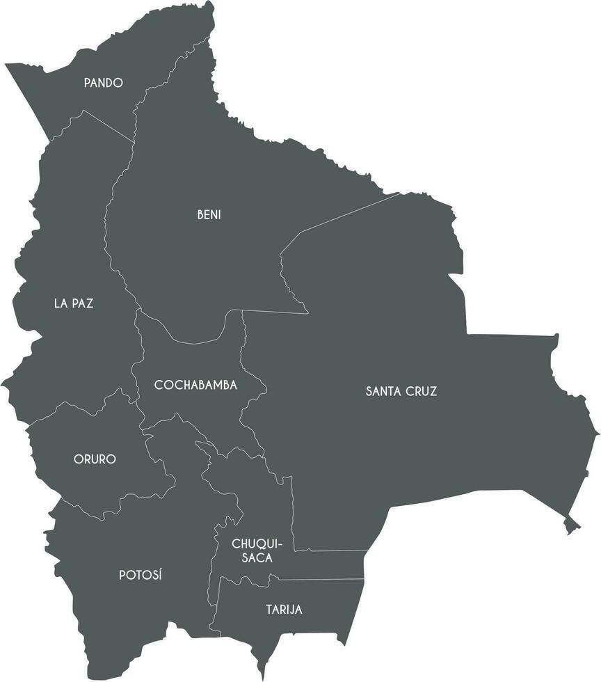 vetor mapa do Bolívia com departamentos e administrativo divisões. editável e claramente etiquetado camadas.