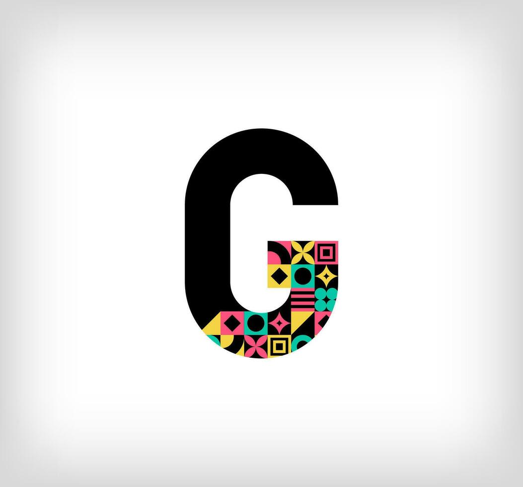 criativo carta g. logotipo a partir de capital cartas com geométrico formas. criativo Educação colorida gráfico. vetor