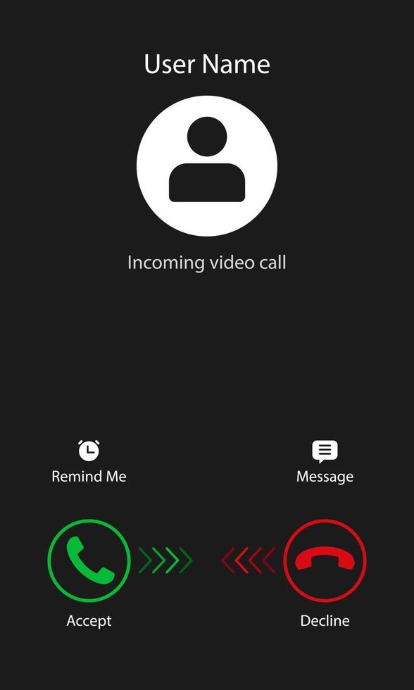 ilustração em vetor plana de uma chamada de vídeo recebida em um smartphone.