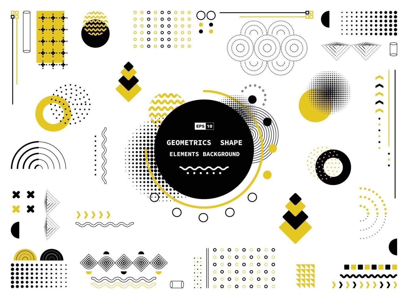 forma geométrica abstrata padrão amarelo e preto do design da capa. vetor