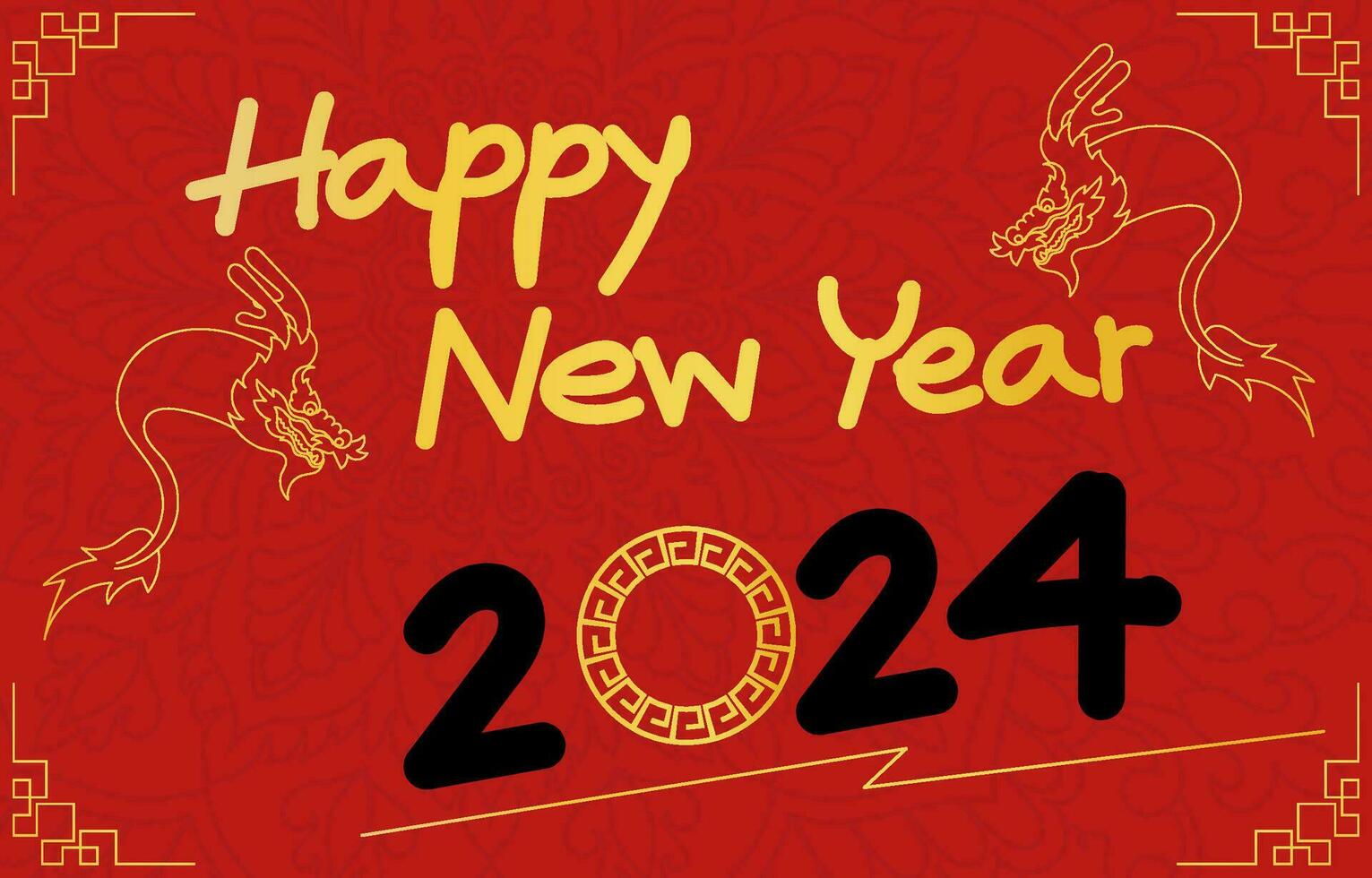 ano do a Dragão, feliz chinês Novo ano 2024 vetor