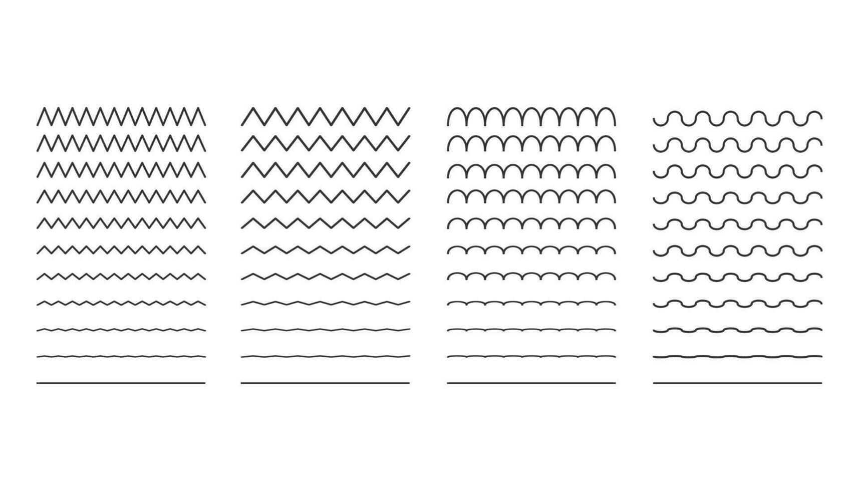 coleção do diferente fino linha aceno. vetor ilustração.