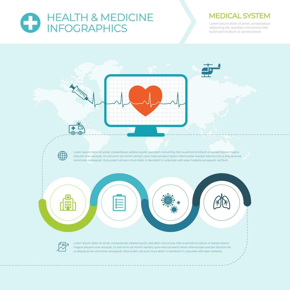 saúde e médico infográfico vetor