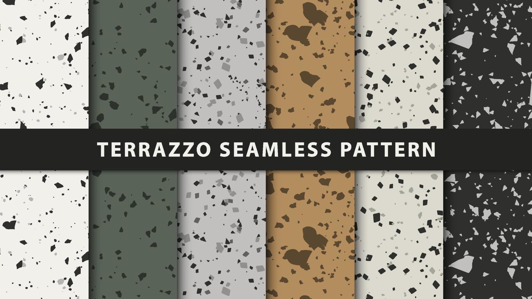 conjunto de padrões sem emenda de terrazzo. vetor premium