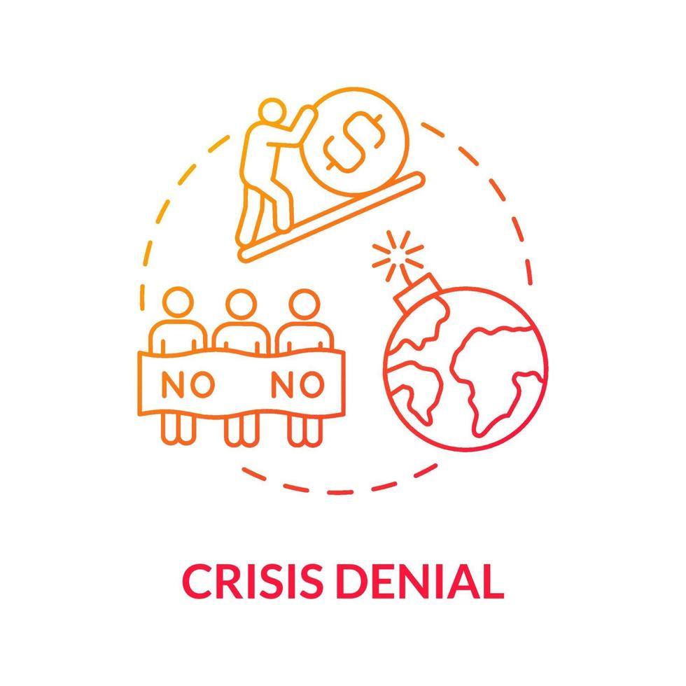 ícone de conceito gradiente de negação de crise vetor