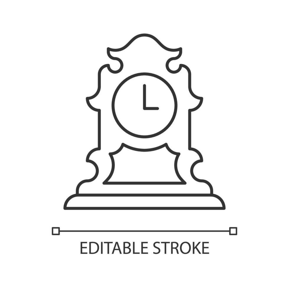 ícone linear de relógio de mesa vintage vetor