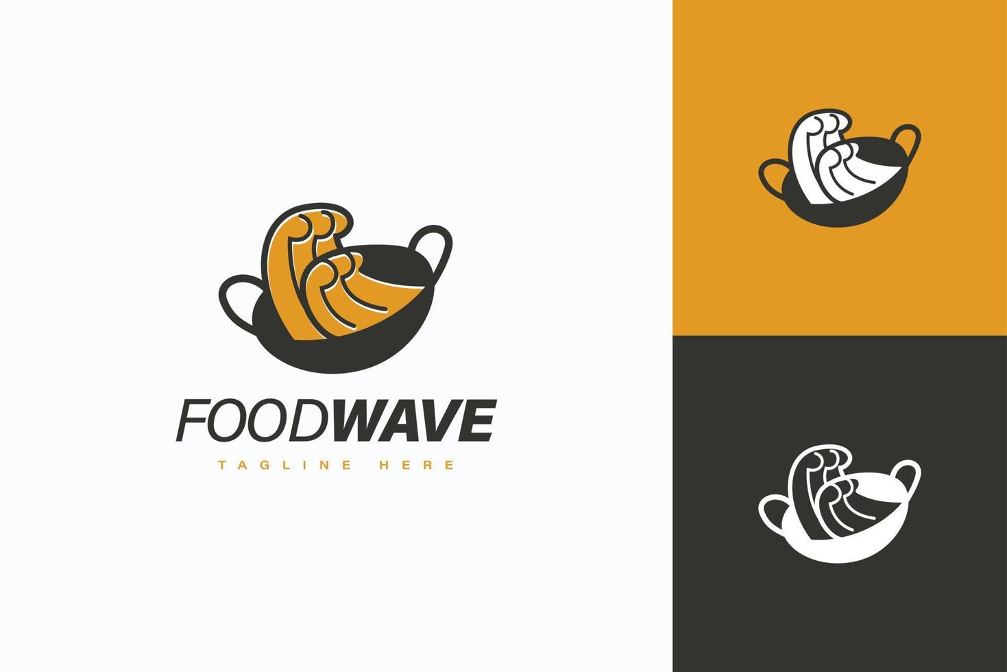 vetor de conceito de design de logotipo de onda de alimentos