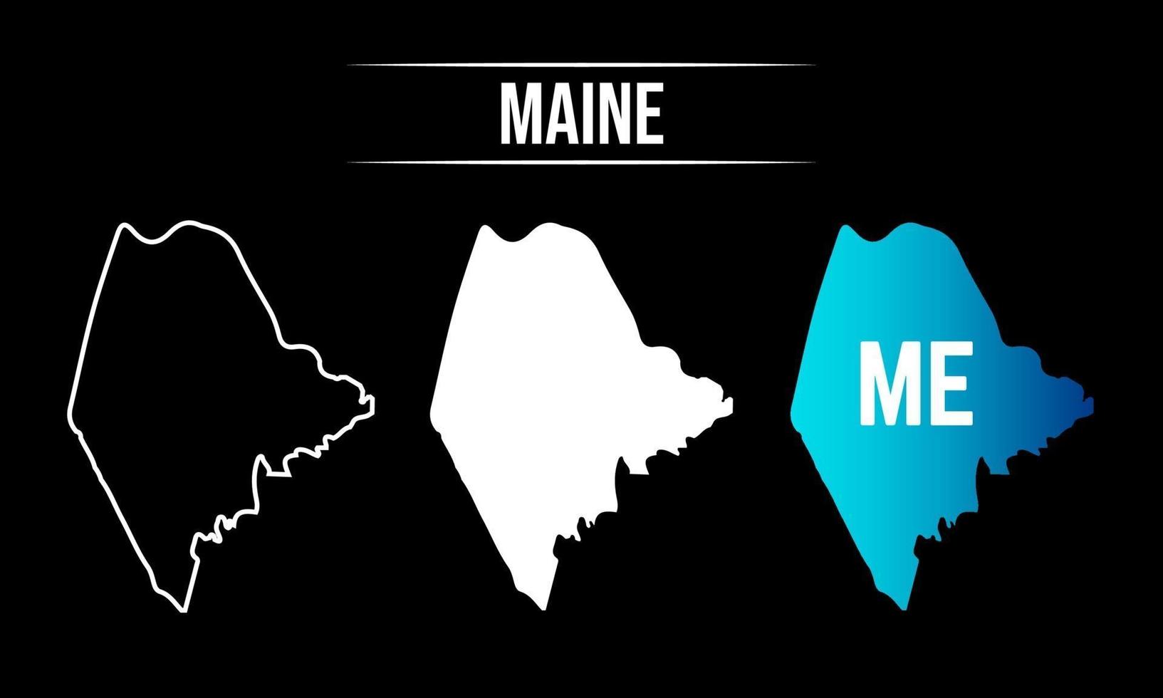 desenho abstrato do mapa do estado de Maine vetor