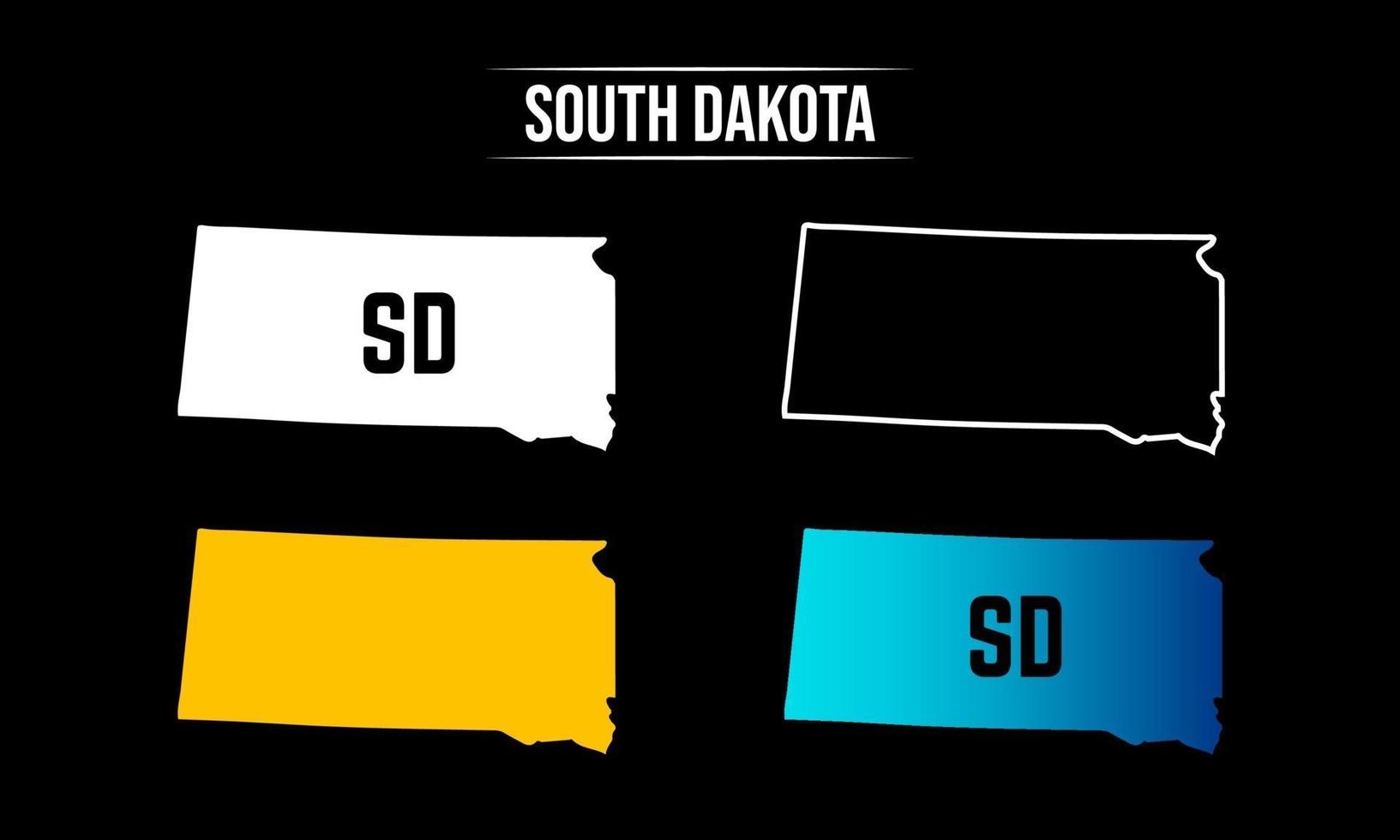 desenho abstrato do mapa do estado da Dakota do Sul vetor