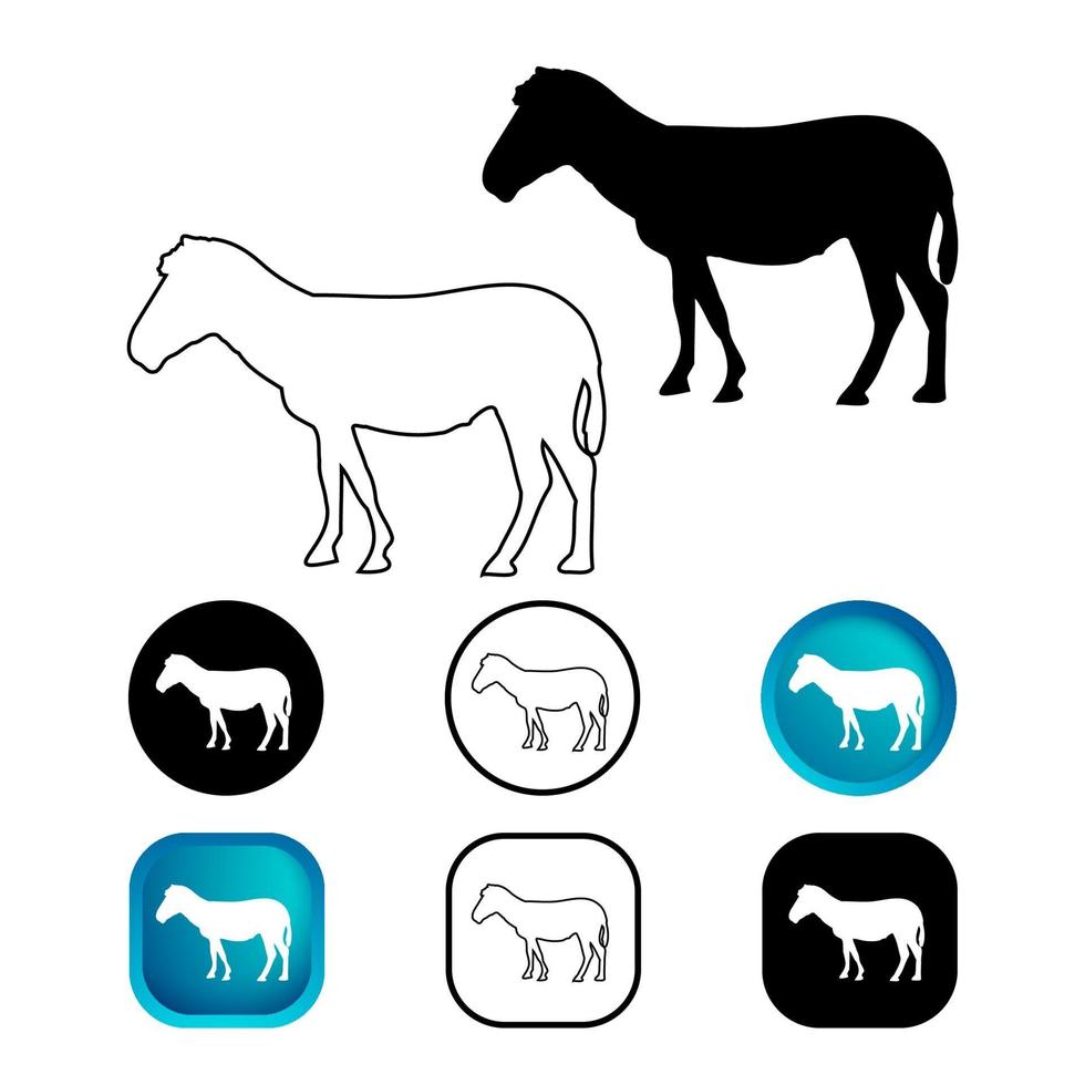 conjunto abstrato de ícones de animais burros vetor