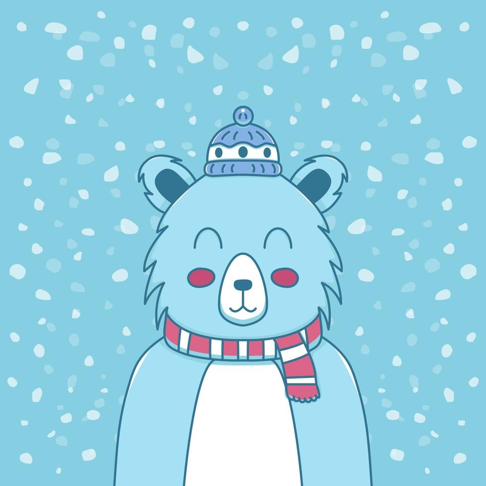 urso polar comemorando o natal vetor