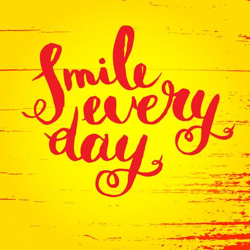 Sorria todos os dias. Cartaz de citação inspiradora. vetor