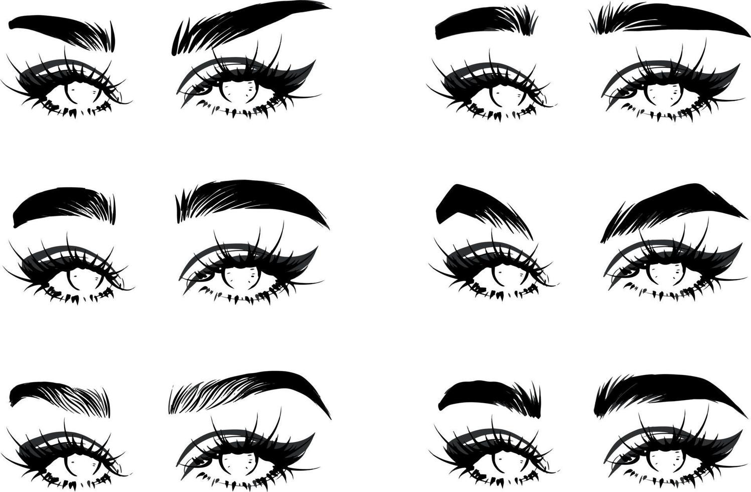ilustração vetorial de maquiagem de sobrancelhas de mulher bonita para cosméticos vetor