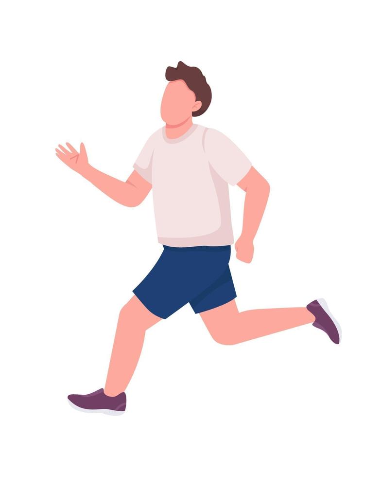 atleta correndo personagem de vetor de cor semi-plana