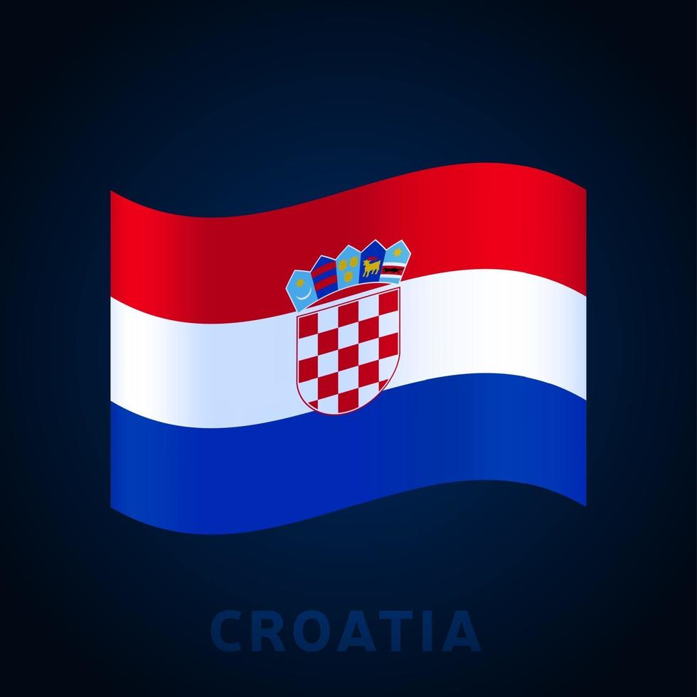 bandeira de vetor de onda da croácia