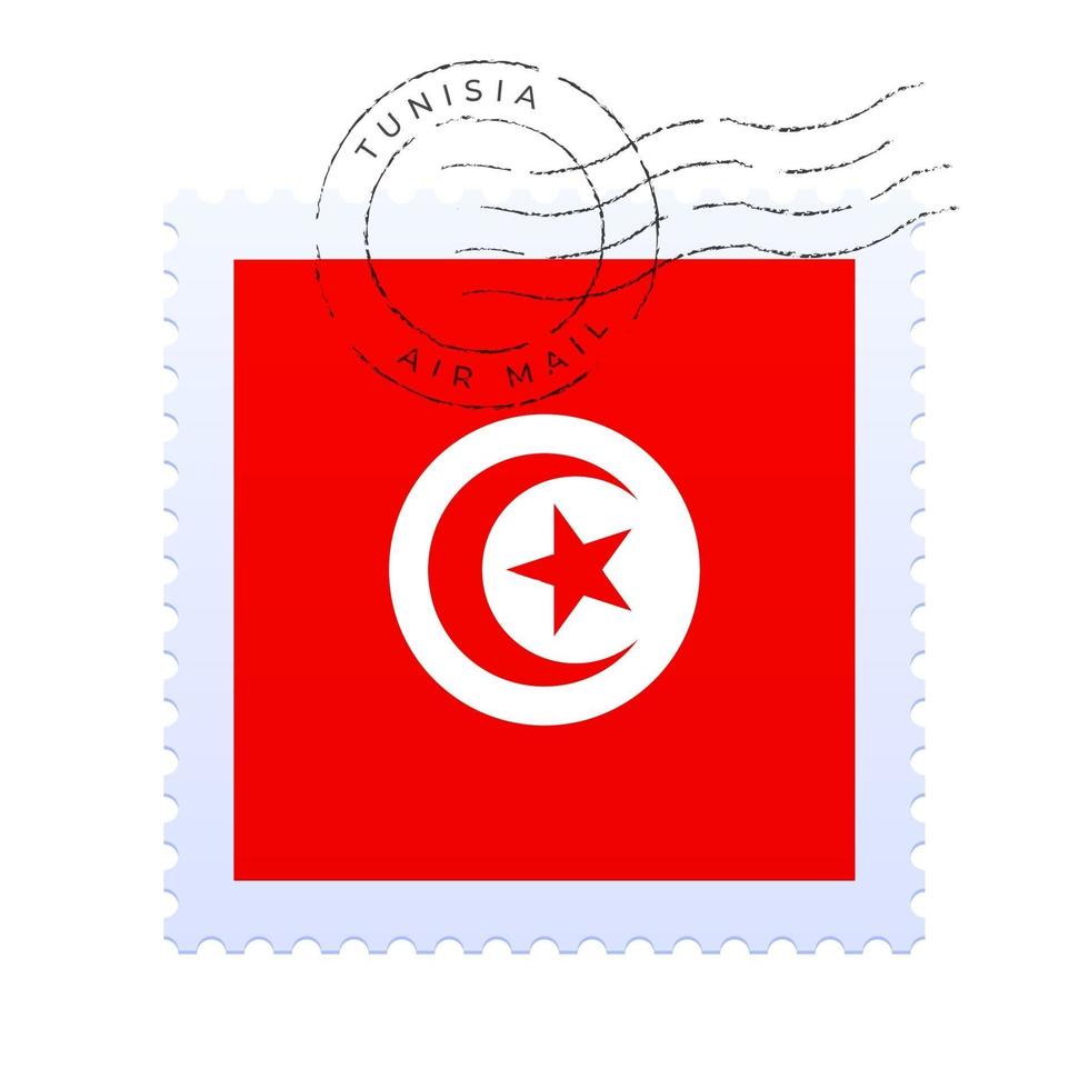 marca postal da Tunísia. vetor