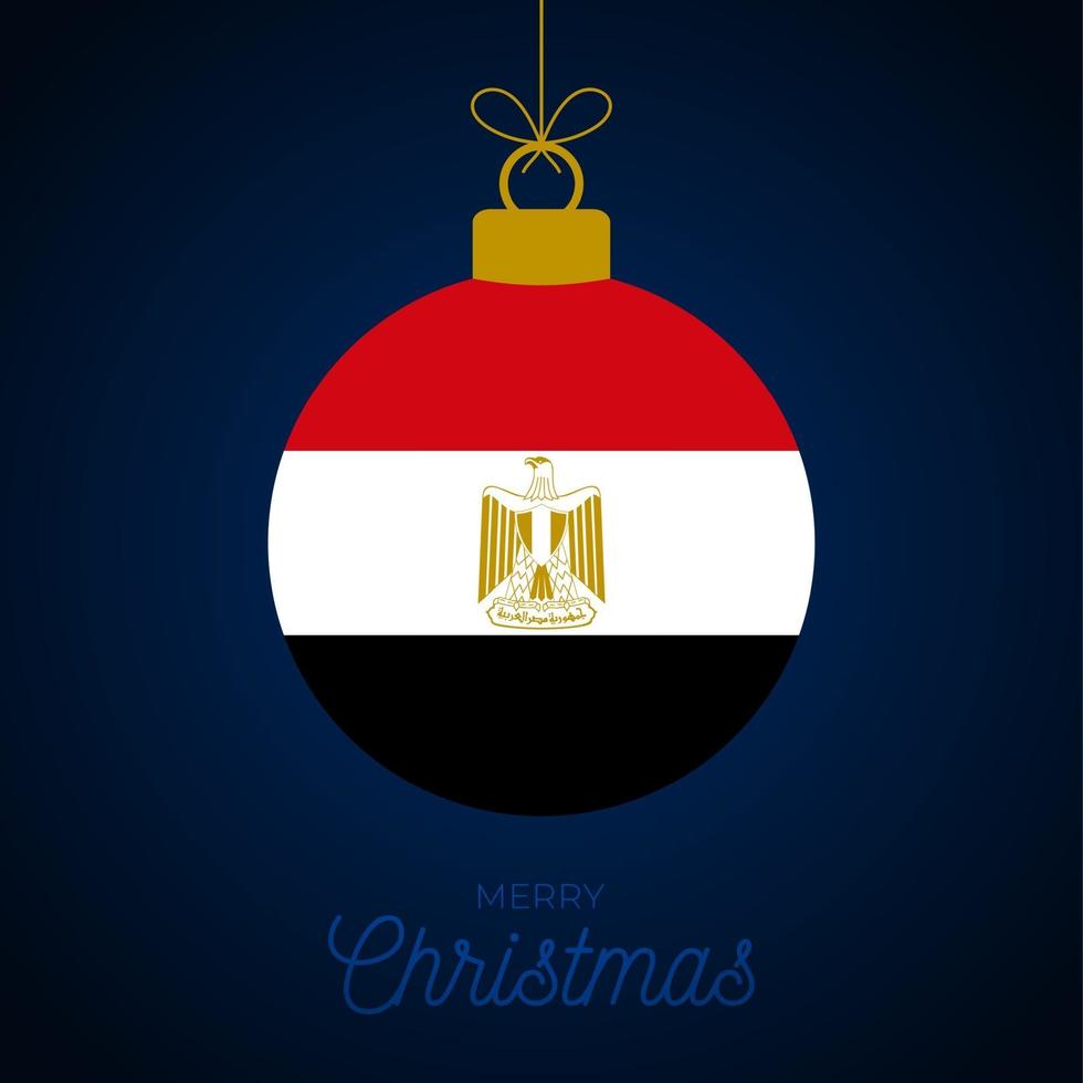 bola de ano novo de Natal com bandeira do Egito. vetor