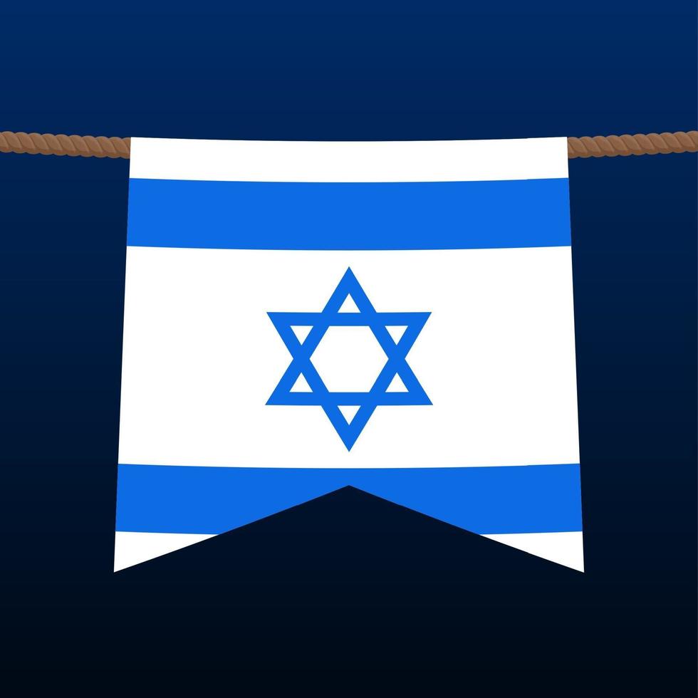 bandeiras nacionais de israel penduradas na corda vetor