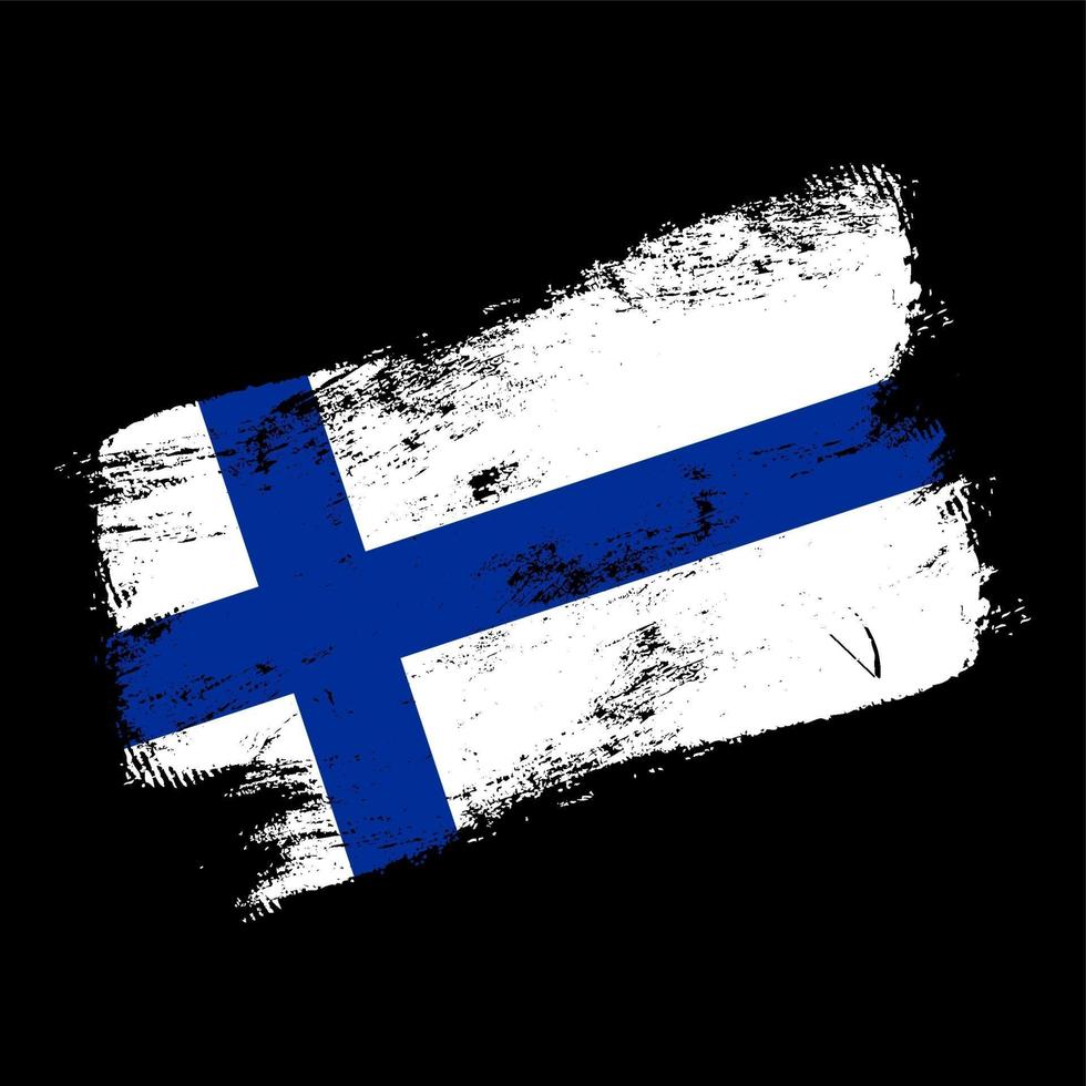 fundo de pincel grunge bandeira da finlândia vetor