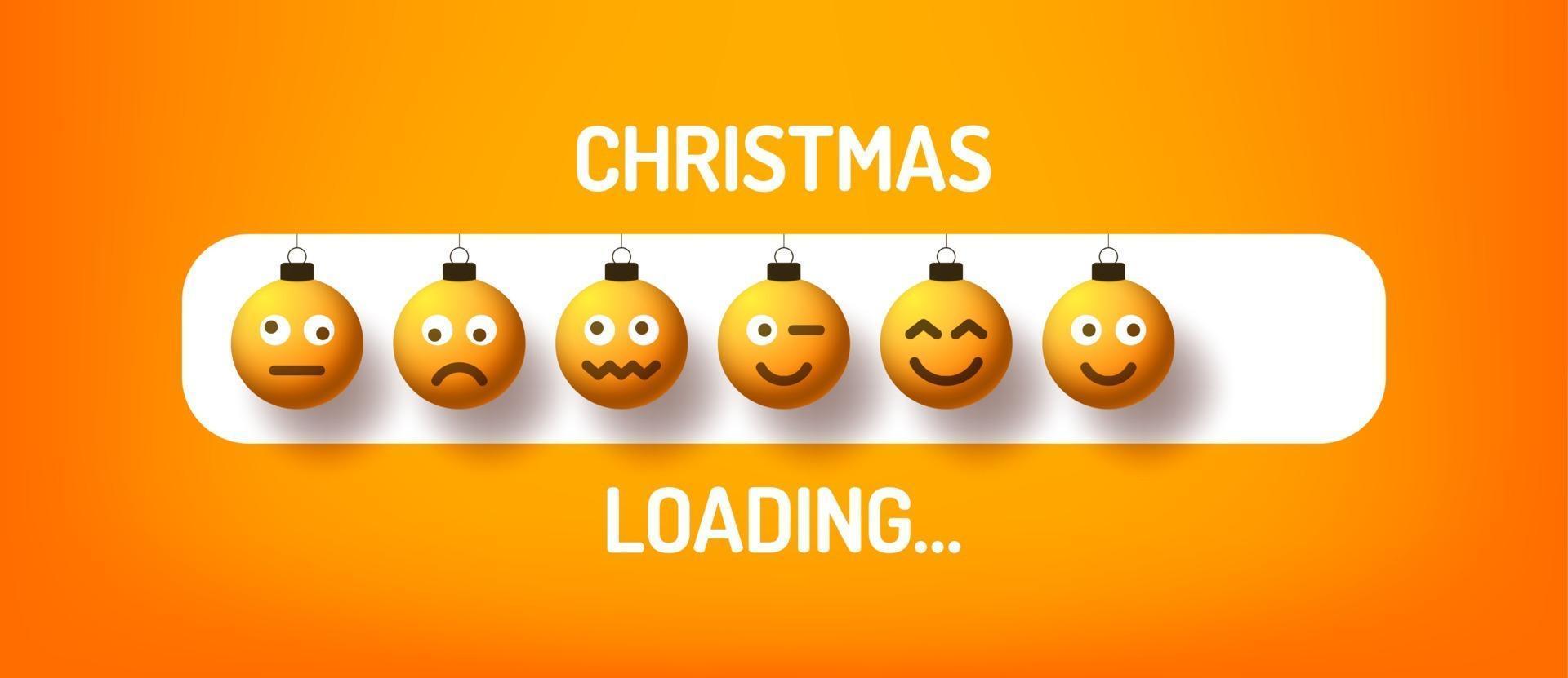 barra de progresso de natal com bola de emoji natal carregando vetor