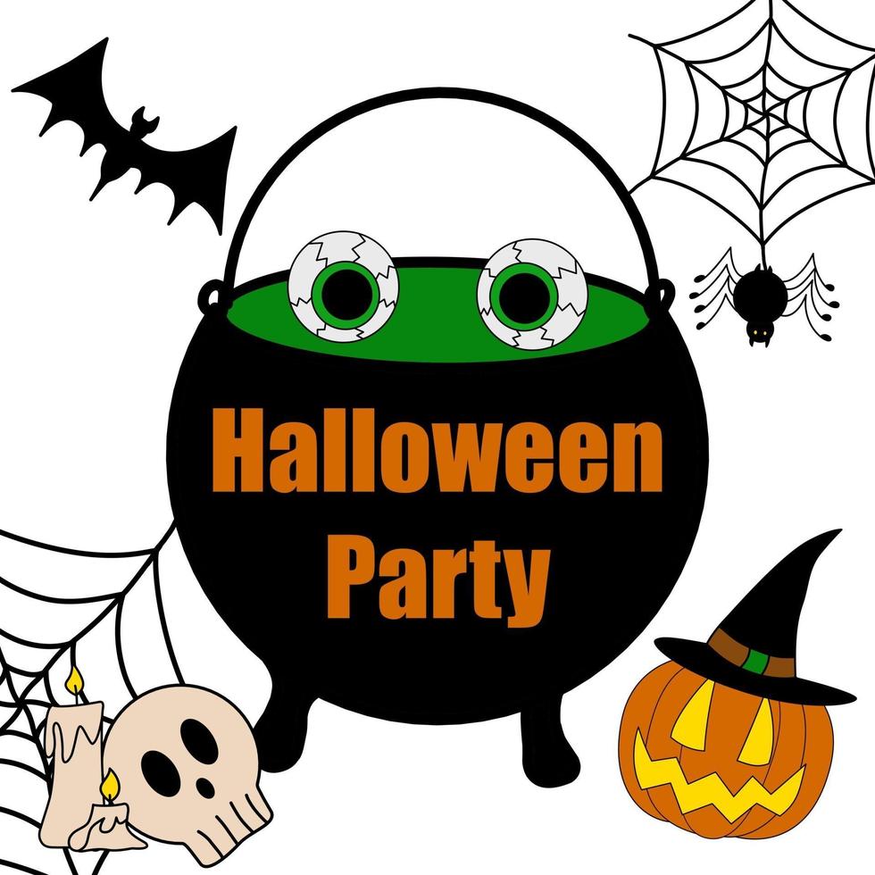 convite de banner de clipart de vetor de halloween para festa