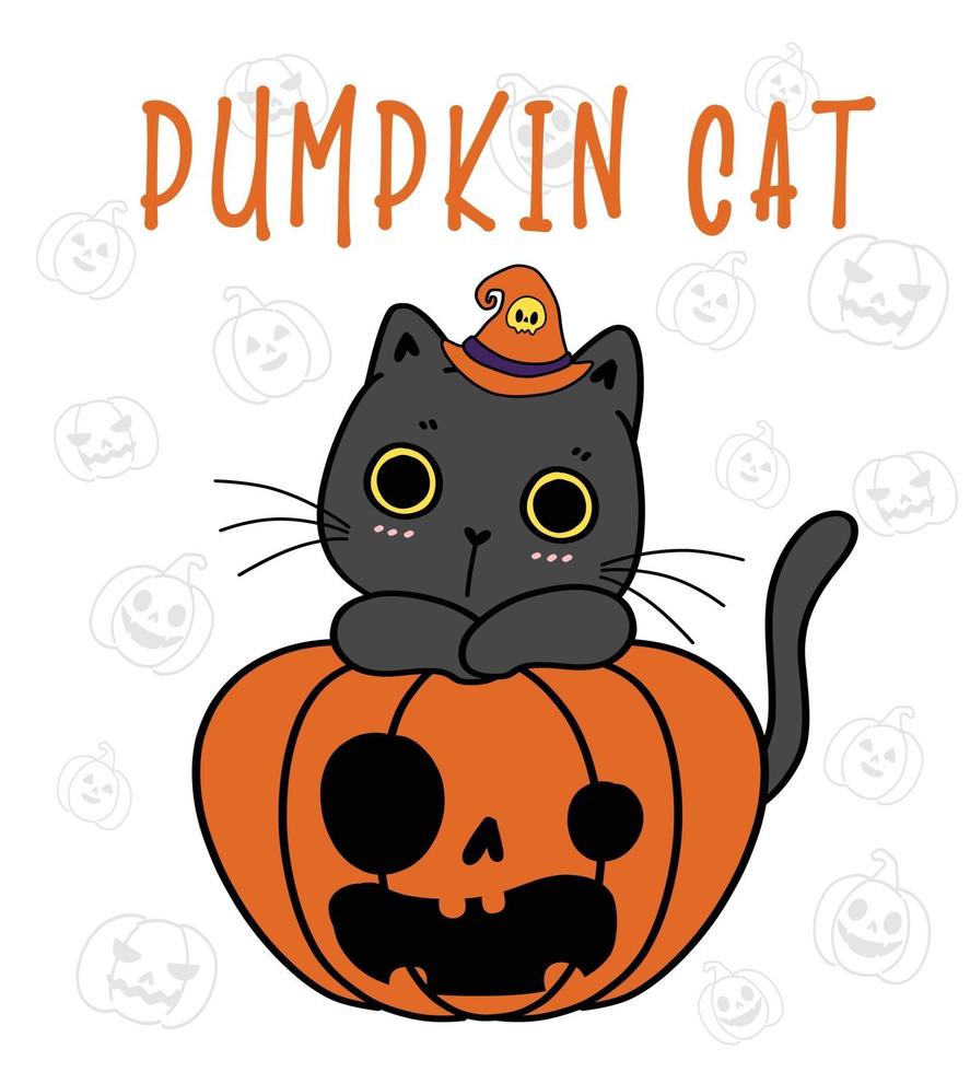 gnomo fantasma fofo de halloween com gato gatinho preto brincalhão