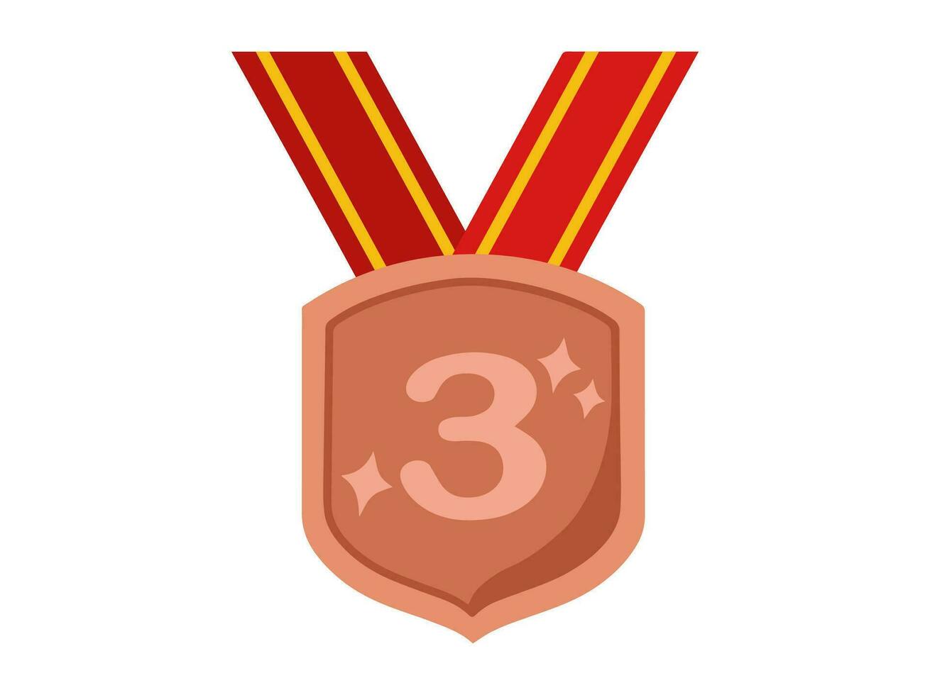 bronze medalha 3º Lugar, colocar recompensa vetor