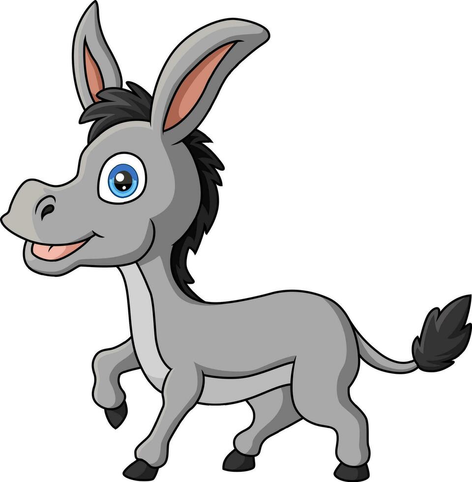 desenho de burro bonito em fundo branco vetor