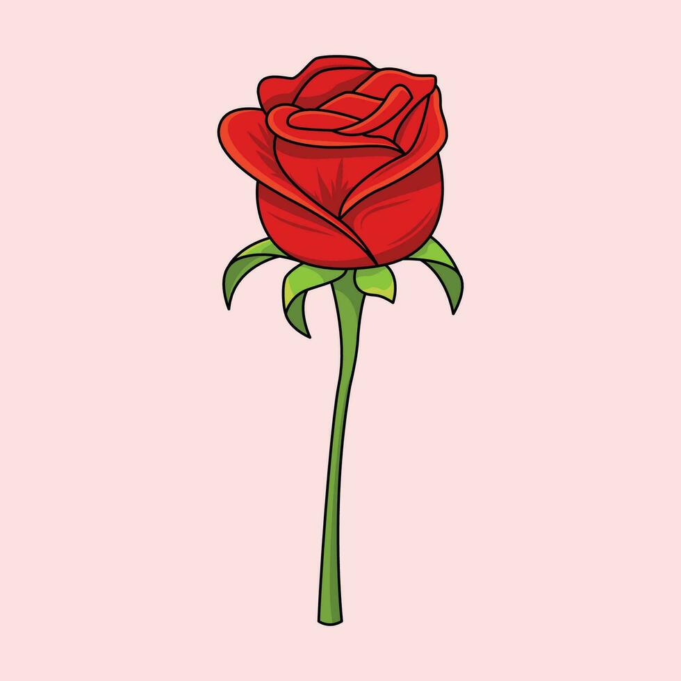 rosa flor a ilustração vetor