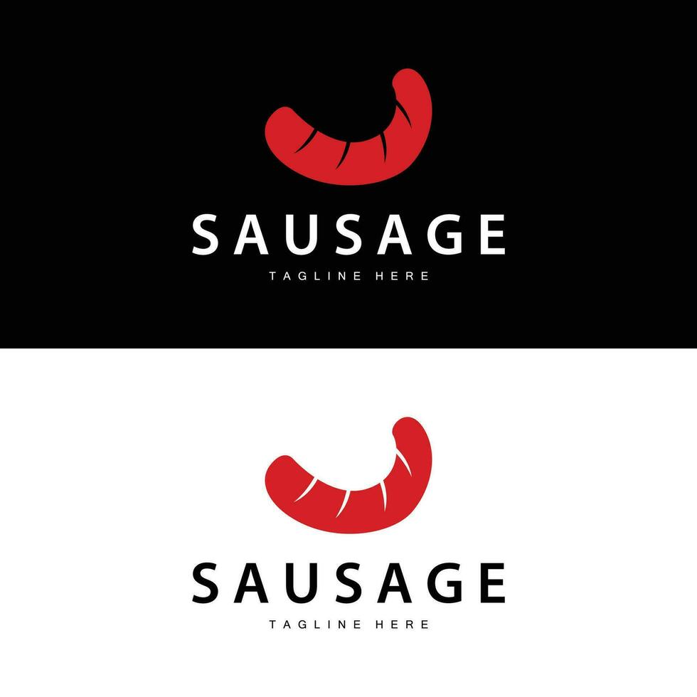 linguiça logotipo, simples churrasco linguiça grelhado carne Projeto para restaurante negócios, vetor ilustração