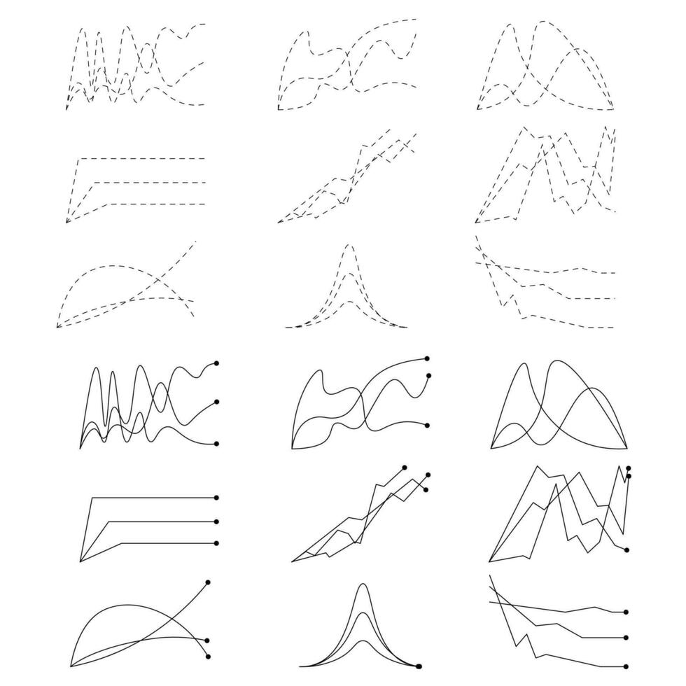 dados análise, diagrama, diagrama vetor, simples rabisco linhas preto, vetor gráficos para o negócio