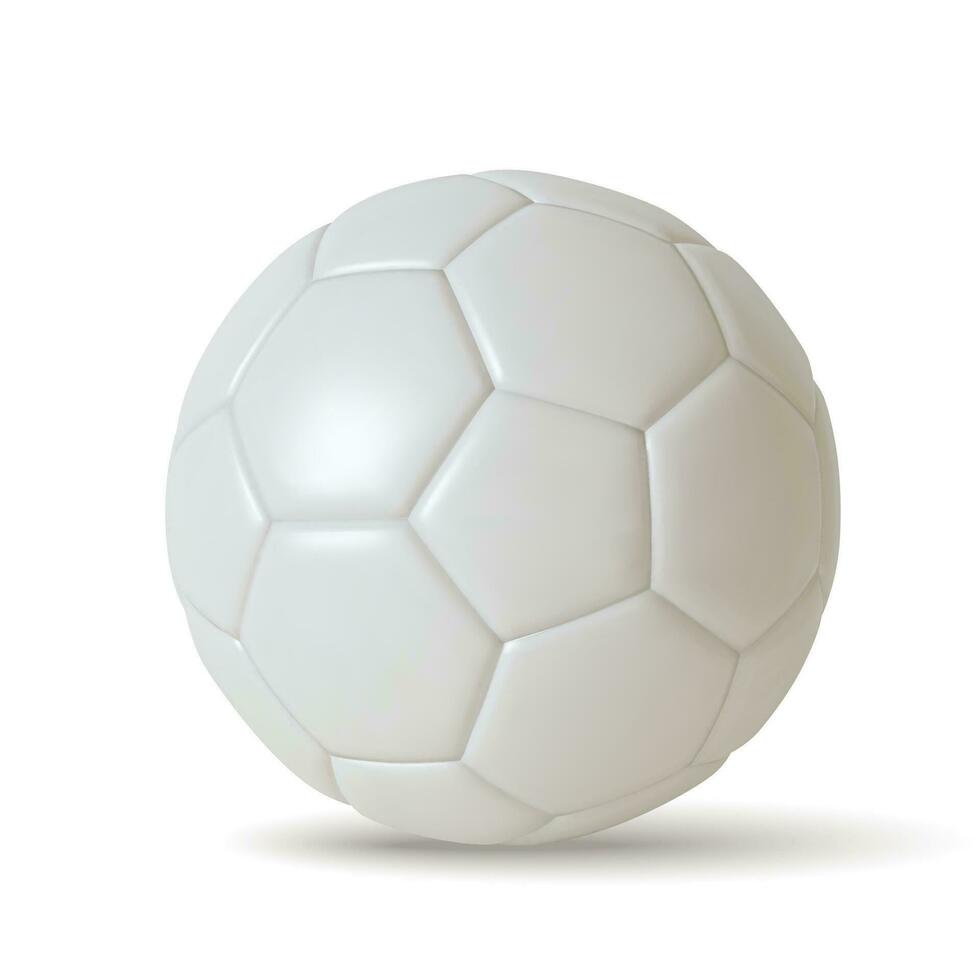 futebol bola 3d realista isolado em branco fundo. vetor ilustração