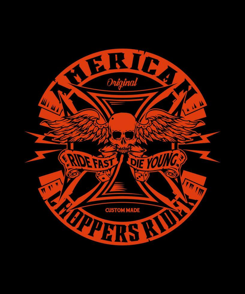 americano helicópteros cavaleiro vintage vetor camiseta Projeto