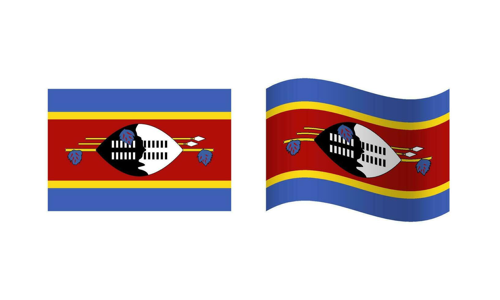 retângulo e onda Suazilândia bandeira ilustração vetor