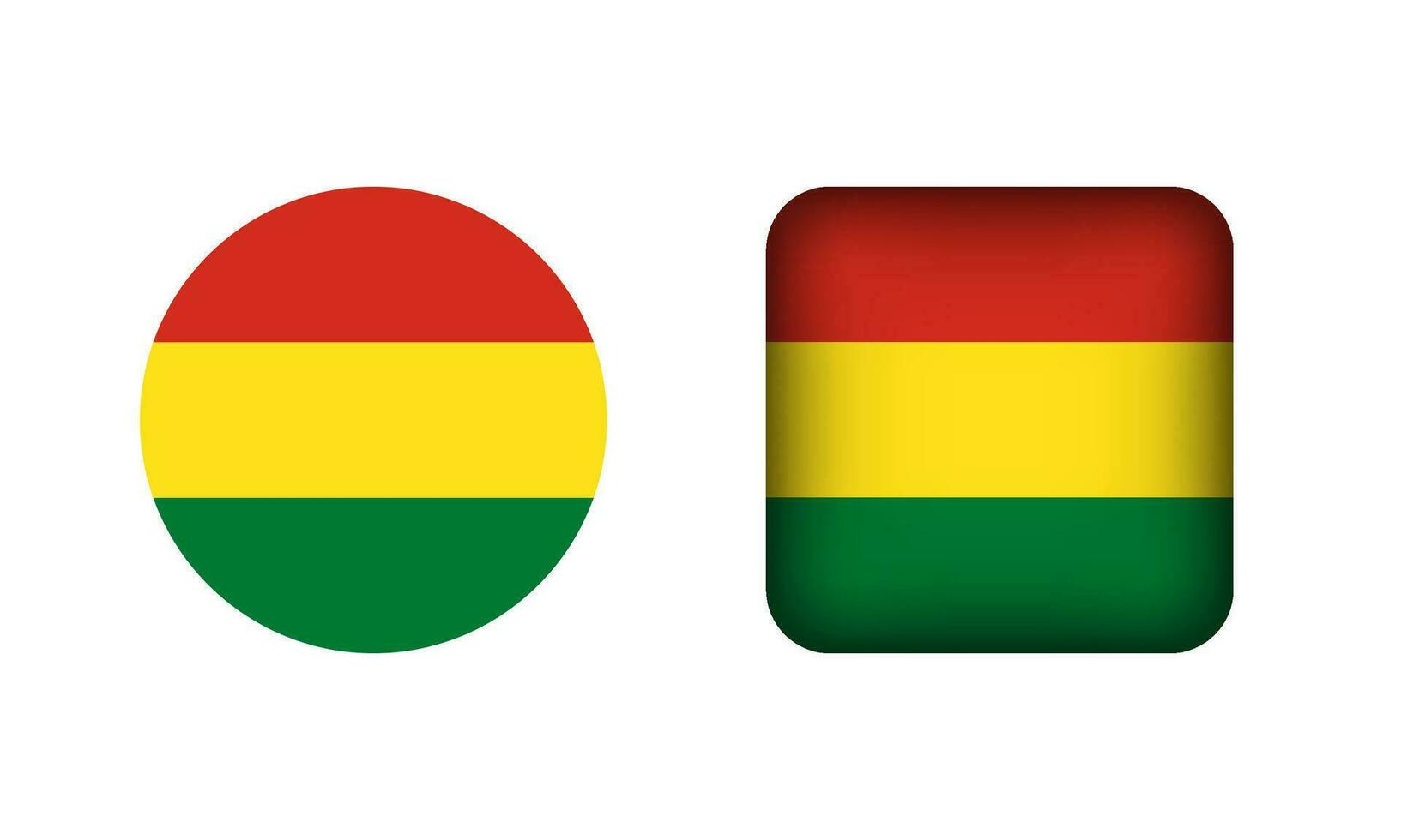 plano quadrado e círculo Bolívia nacional bandeira ícones vetor