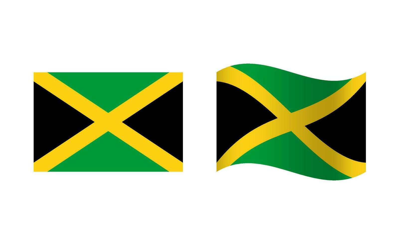 retângulo e onda Jamaica bandeira ilustração vetor