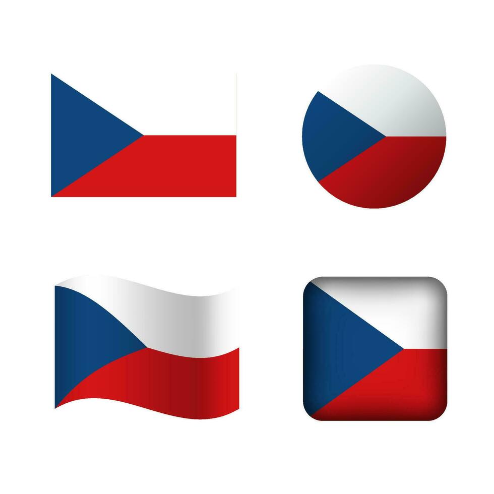 vetor tcheco república nacional bandeira ícones conjunto